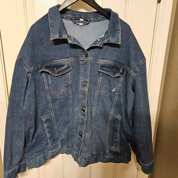 2x Terrace Sky Blue Jean Denim Button Up Jacket - Picture 2 of 9